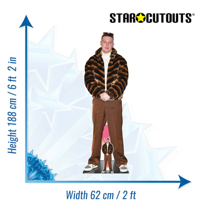 CS1257 Aitch Cardboard Cut Out Height 188cm