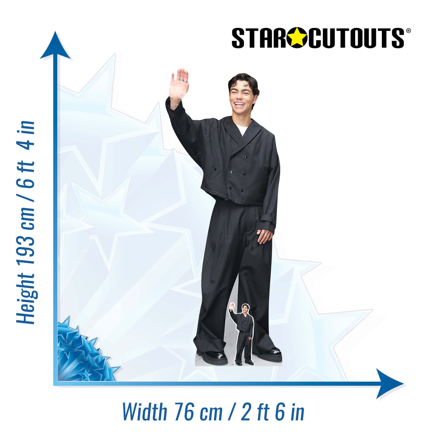 CS1263 Malachi Barton Black Outfit Cardboard Cutout Height 193cm