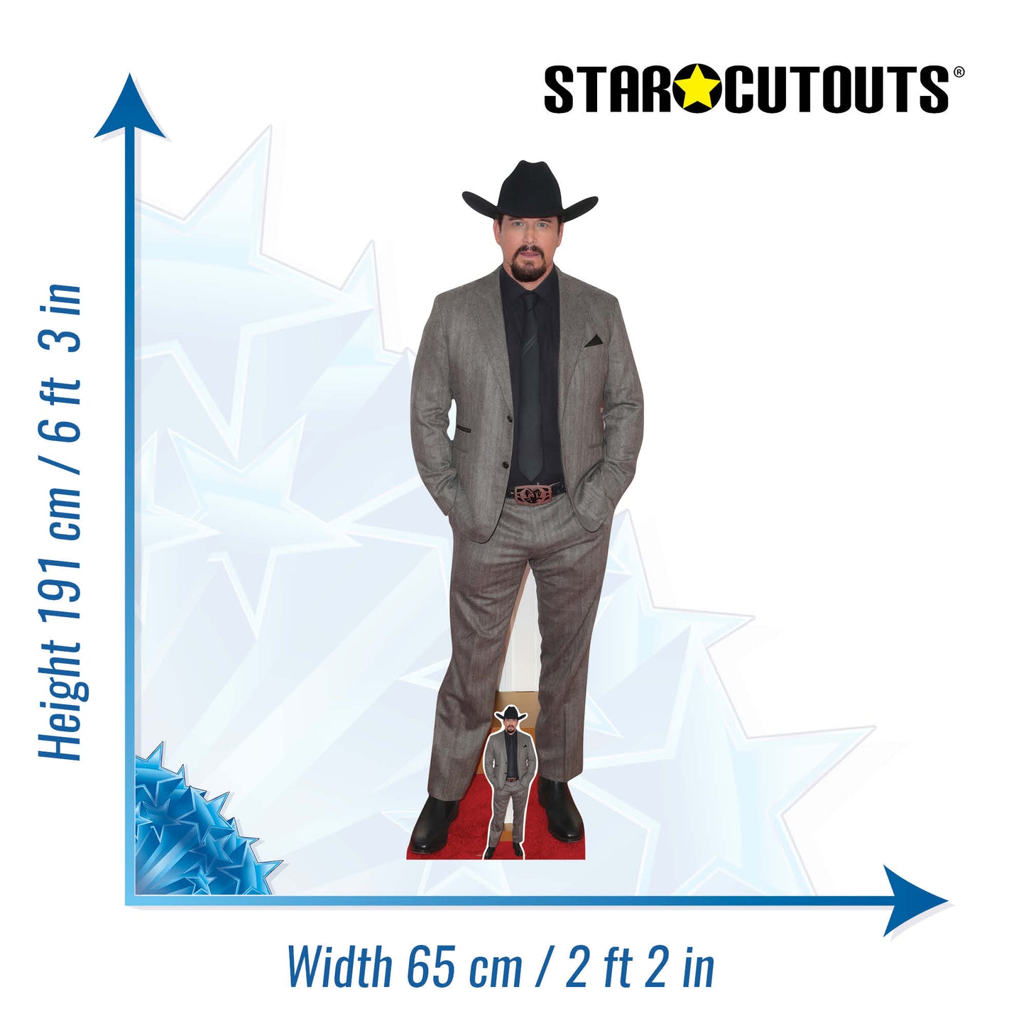 CS1266 Cole Hauser Cardboard Cutout Height 191cm