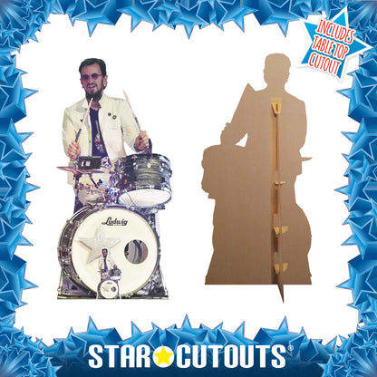 CS1268 Ringo Starr Drumming Cardboard Cutout Height 162cm