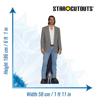 CS1272 Luke Grimes Grey Suit Jacket Cardboard Cutout Height 186cm