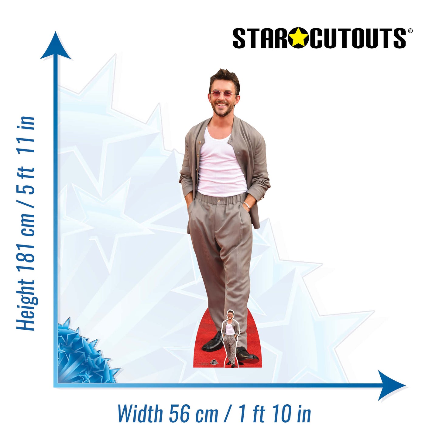 CS1273 Jonathan Bailey Grey Cardboard Cutout Height 181cm