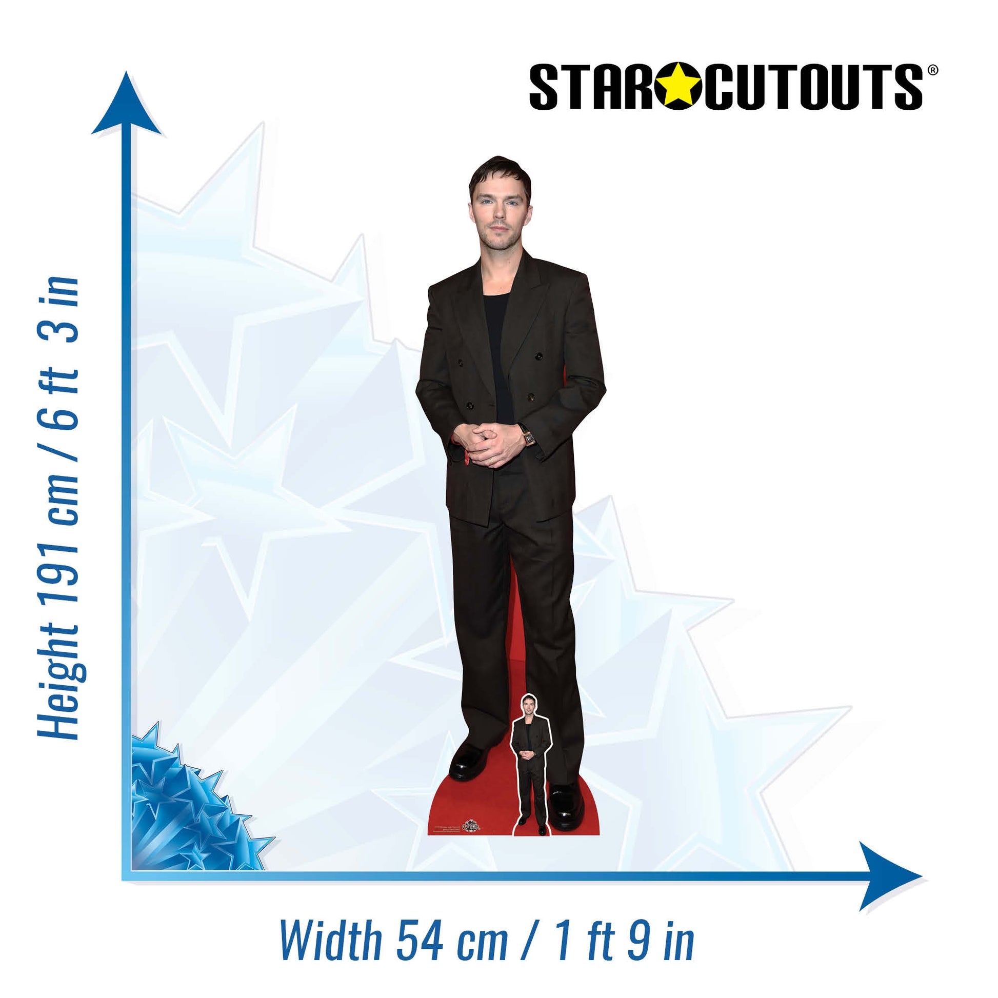 CS1274 Nicholas Hoult Black Suit Cardboard Cutout Height 191cm