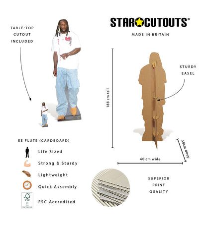 CS1281 Burna Boy  Cardboard Cutout Height 188cm