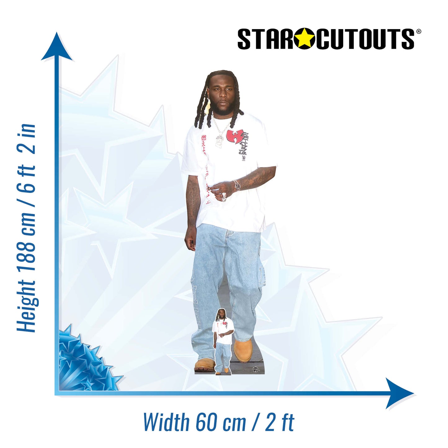 CS1281 Burna Boy  Cardboard Cutout Height 188cm
