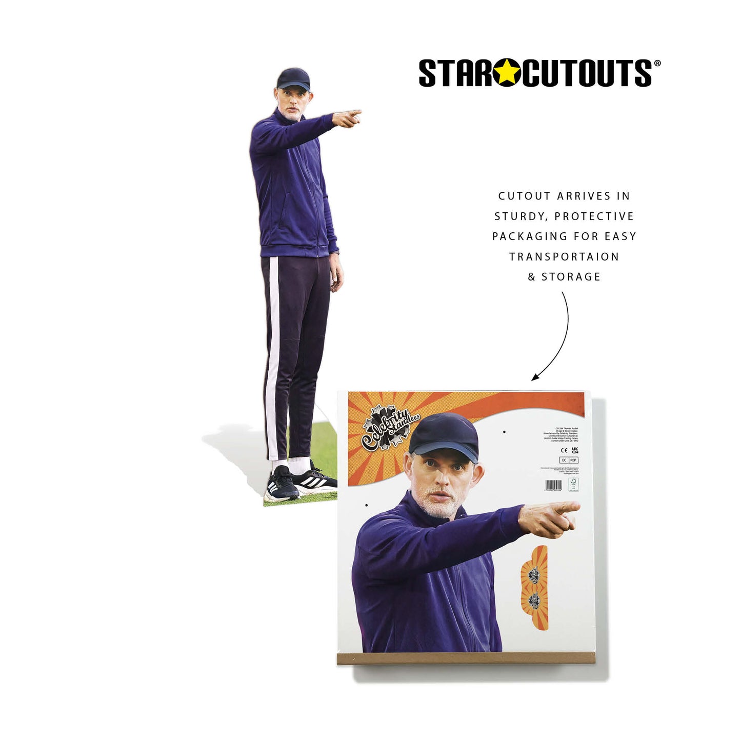 CS1284 Thomas Tuchel Football Manager Cardboard Cutout Height 191cm