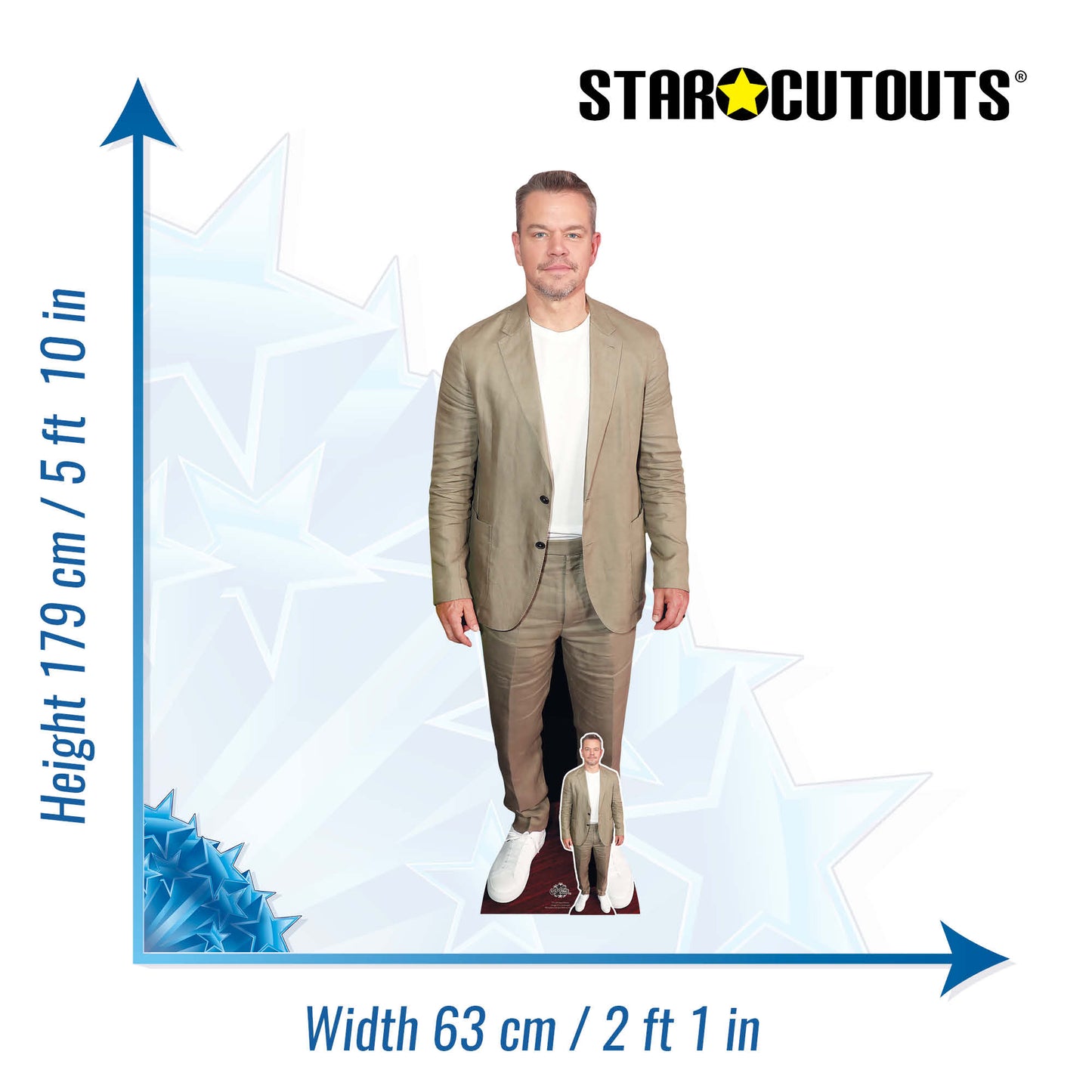 CS1293 Matt Damon Cardboard Cutout Height 179cm