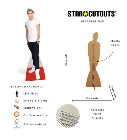 CS581 Niall Horan White T Shirt Height 168cm Lifesize Cardboard Cutout