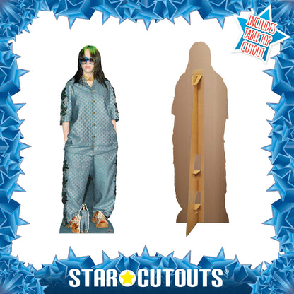 CS824 Billie Eilish Shades Green Hair Height 163cm Lifesize Cardboard Cut Out With Mini
