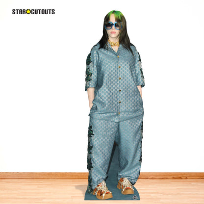 CS824 Billie Eilish Shades Green Hair Height 163cm Lifesize Cardboard Cut Out With Mini