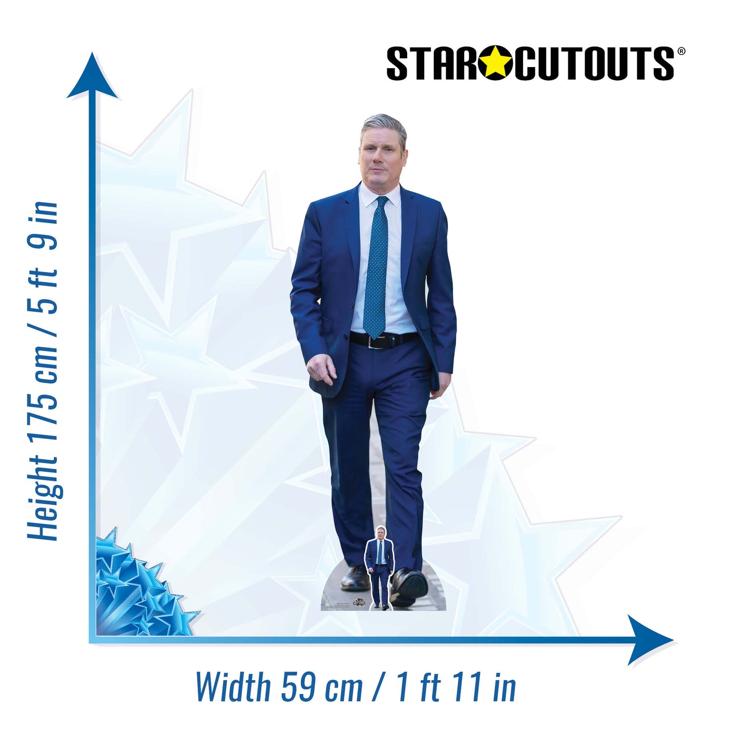 CS946 Keir Starmer Labour Height 175cm Lifesize Cardboard Cut Out With Mini