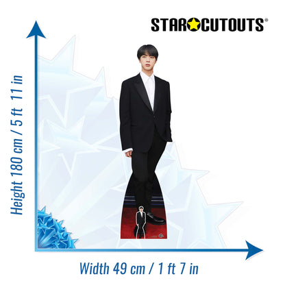 CS959 Jin Bangtan Boys Kim Seok-jin White Shirt Height 180cm Lifesize Cardboard Cut Out With Mini