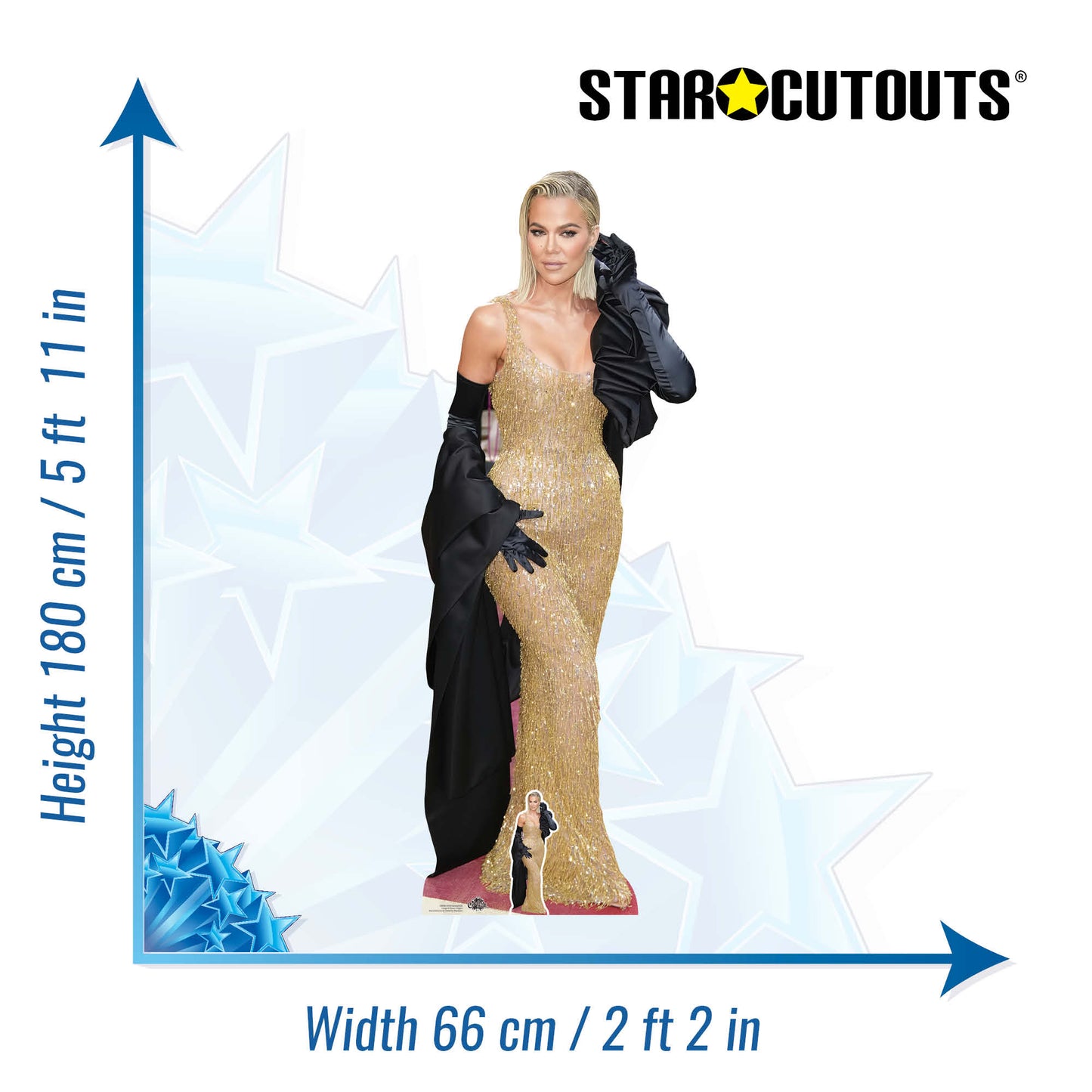 CS988 Khloe Kardashian Height 180cm Lifesize Cardboard Cut Out With Mini