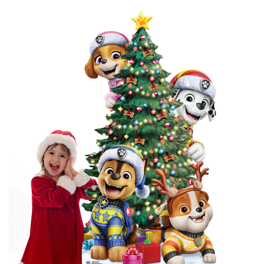 SC4900 Paw Patrol Christmas Tree Stack Cardboard Cut Out Height 178cm