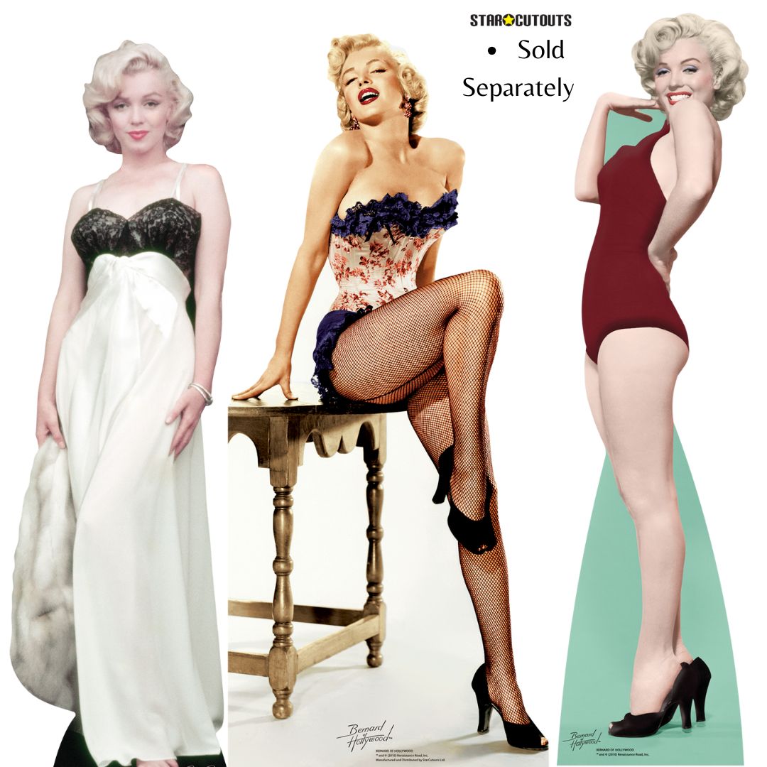 Marilyn Monroe  White Gown and Fur Cardboard Cut Out Height 169cm