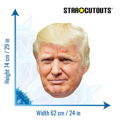 GH001 Donald Trump Giant Head Cardboard Cut Out Height 74cm