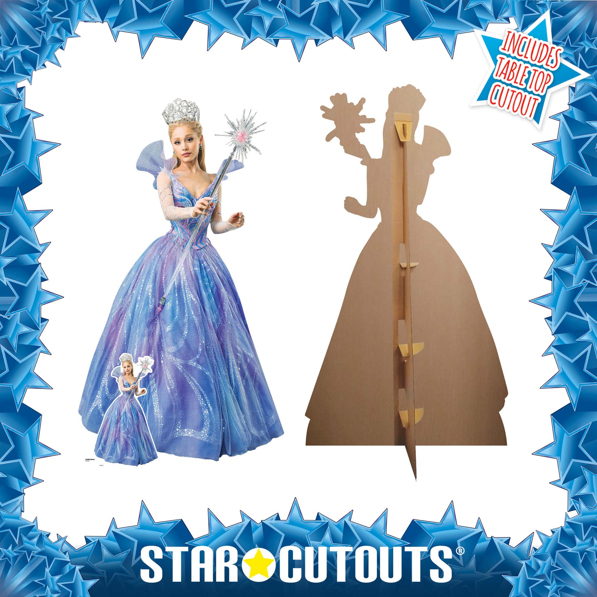 SC4882 Front and Back Image Glinda Ariana Grande Wicked for Good Cardboard Cutout Birthday Decoration