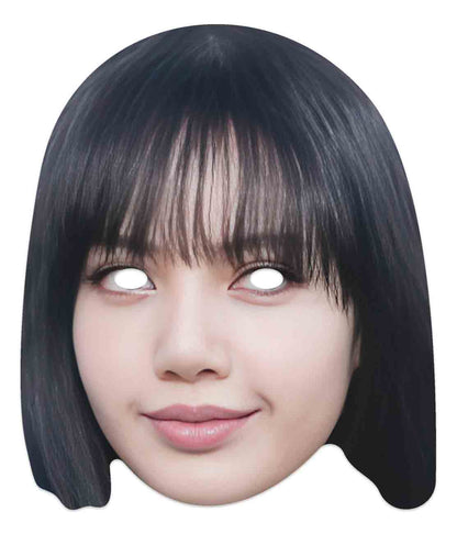 Lisa Black Pink Face Mask Cardboard Showing Eyeholes