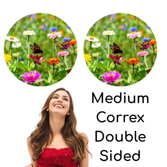 SCCIRCOR2DS - Medium Printed Rigid Circle Correx Board, Poster, Sign Double Sided Cardboard Cut Out Height 58cm