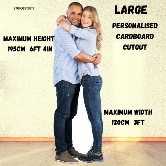 SCCUST2	Custom Cardboard Cut Out Double/Wide Maximum Height 6ft 4in