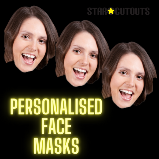 Personalised Cardboard Face Masks - Qty 10