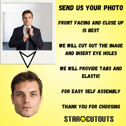 Personalised Cardboard Face Masks - Qty 10