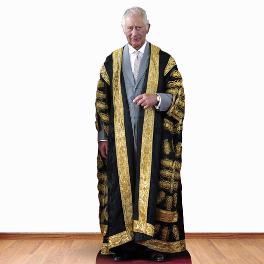 SC4207 King Charles III Gold Cardboard Cut Out Height 179cm