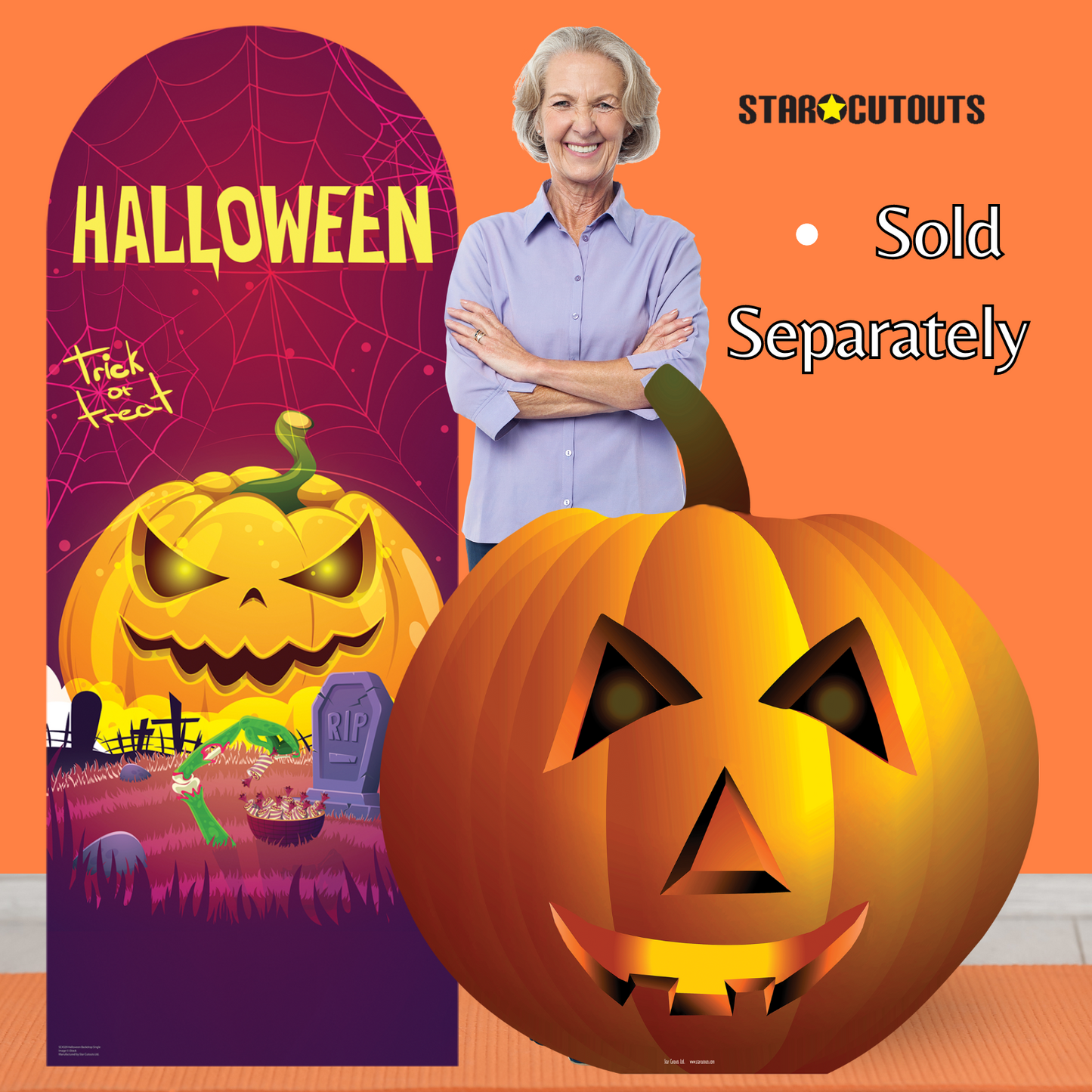 SC045 Pumpkin Cardboard Cut Out Height 104cm