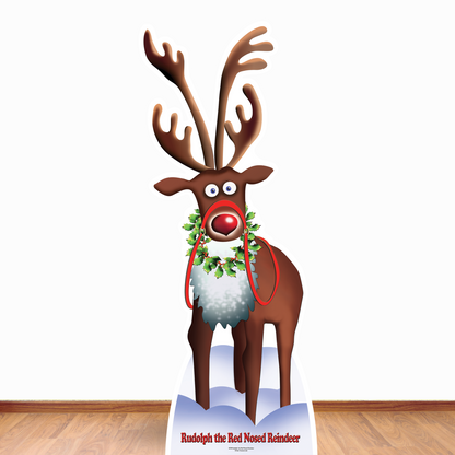 SC090 Rudolph the Red Nosed Reindeer Cardboard Cut Out Height 183cm