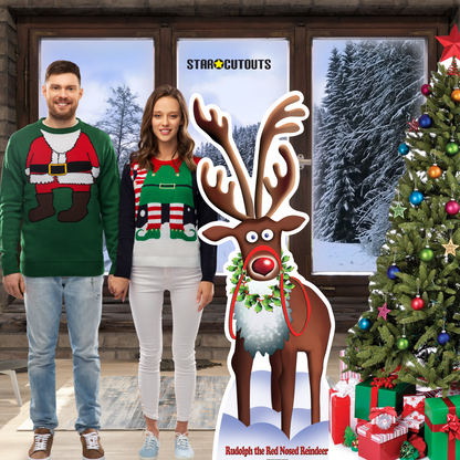 SC090 Rudolph the Red Nosed Reindeer Cardboard Cut Out Height 183cm