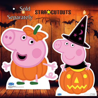 SC1268 Peppa Pig Pumpkin and Magical Hat (Halloween) Cardboard Cut Out Height 94cm