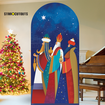 SC4199 Three Kings Christmas With Gifts Cardboard Cut Out Height 194cm