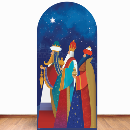 SC4199 Three Kings Christmas With Gifts Cardboard Cut Out Height 194cm