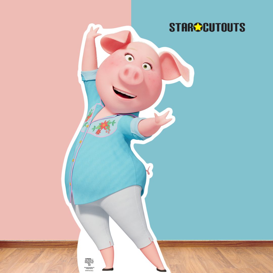 SC4082 Rosita Pig Sing 2 Cardboard Cut Out Height 95cm