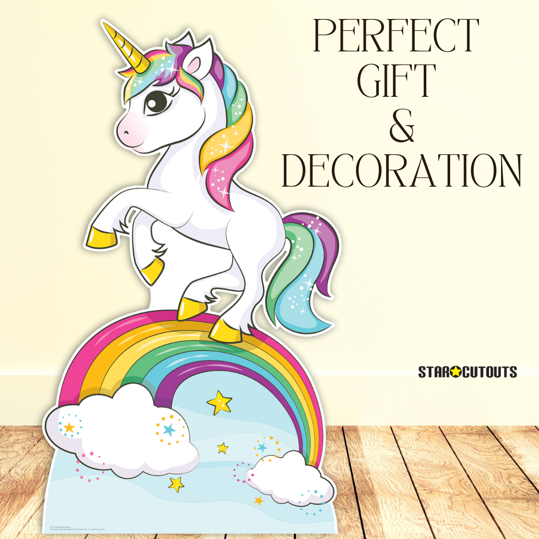 SC1153 Rainbow Unicorn Cardboard Cut Out Height 163cm