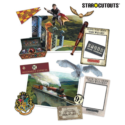 RD020 Harry Potter Room Decor Pack 15 PCs  Includes Golden Snitch, Prisoner of Azkaban Selfie Frame, Hogwarts Express Ticket & More