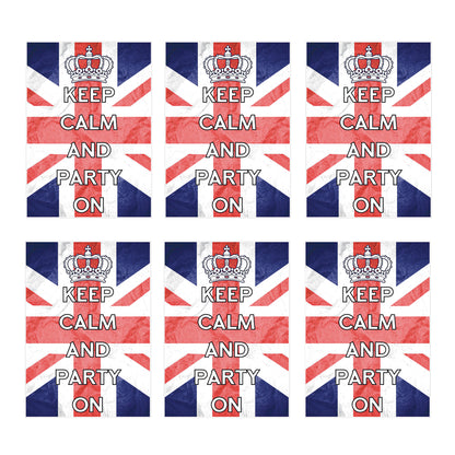 RD081 Keep Calm & Party On Posters – 6 Pack Posters  Height 44cm