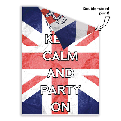 RD081 Keep Calm & Party On Posters – 6 Pack Posters  Height 44cm