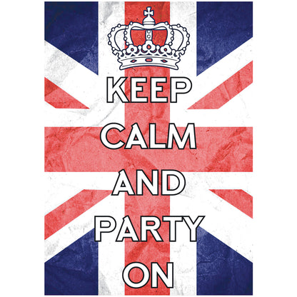 RD081 Keep Calm & Party On Posters – 6 Pack Posters  Height 44cm