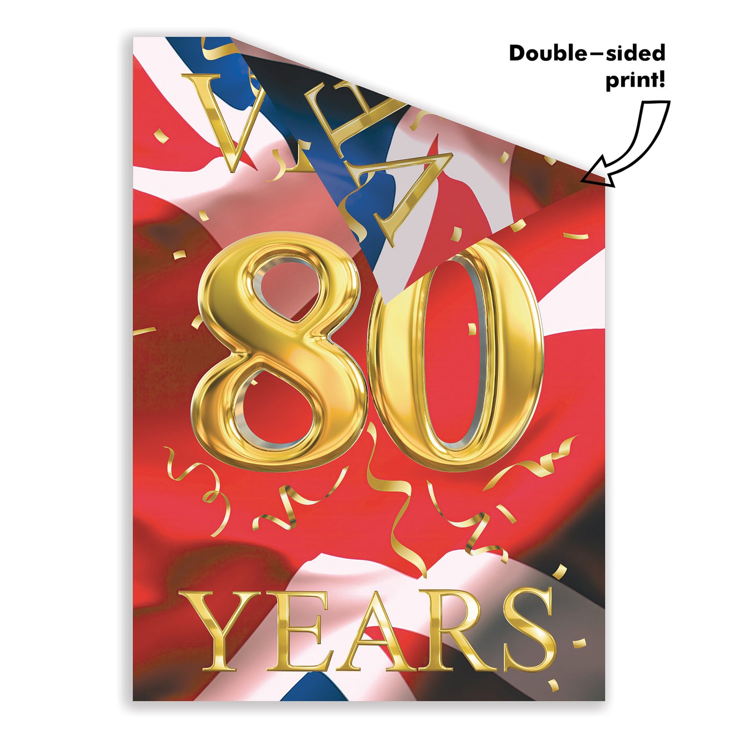 RD082 VE Day 80 Years Flag Poster – 6 Pack Posters Height 44cm