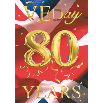 RD082 VE Day 80 Years Flag Poster – 6 Pack Posters Height 44cm