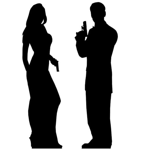 SC007 Secret Agent Male and Female Double Cardboard Cut Out Height 172cm