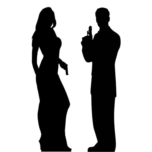 SC007 Secret Agent Male and Female Double Cardboard Cutout Height 172cm