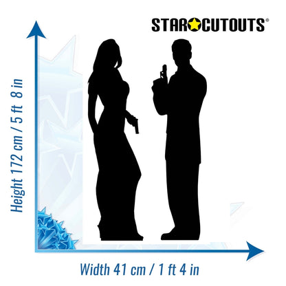 SC007 Secret Agent Male and Female Double Cardboard Cutout Height 172cm