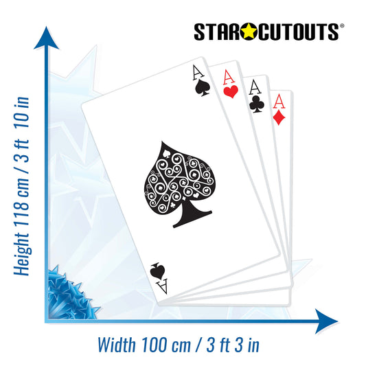 SC026 Hand of Playing Cards Cardboard Cut Out Height 152cm