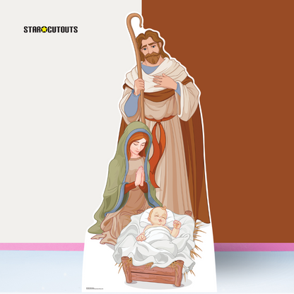 SC1107 Nativity Scene Cardboard Cut Out Height 183cm