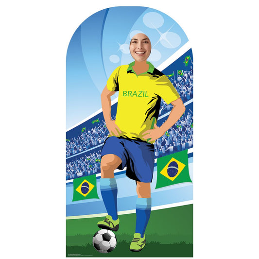 SC1168 Brazil World Cup Football Stand In Cardboard Cutout Height 190cm