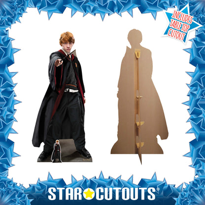 SC1467 Ron Weasley Wizard Lifesize Cardboard Cutout With Mini