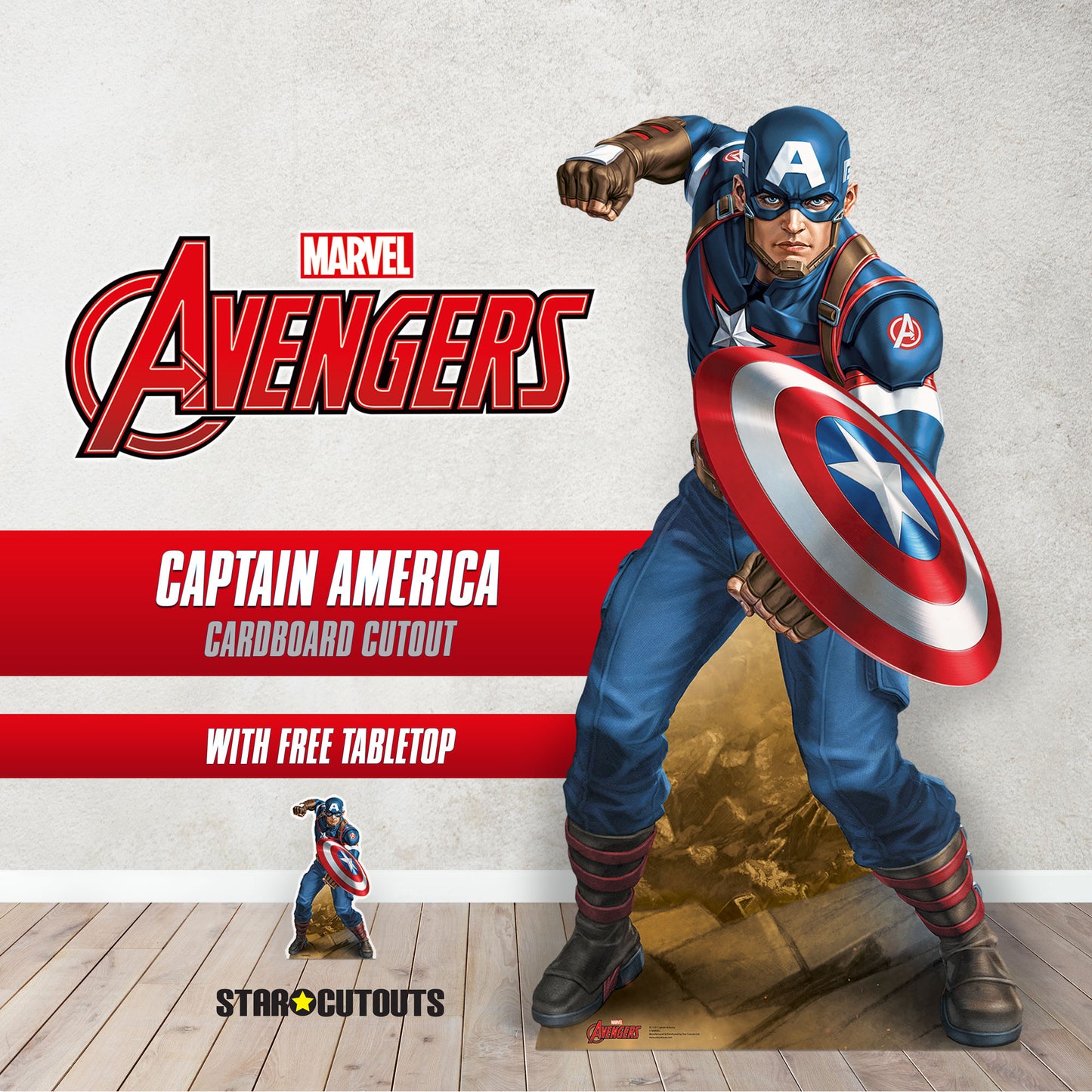 SC1531 Captain America Avengers Marvel Legend Vibranium Shield Comic Book Art Cardboard Cut Out Height 183cm