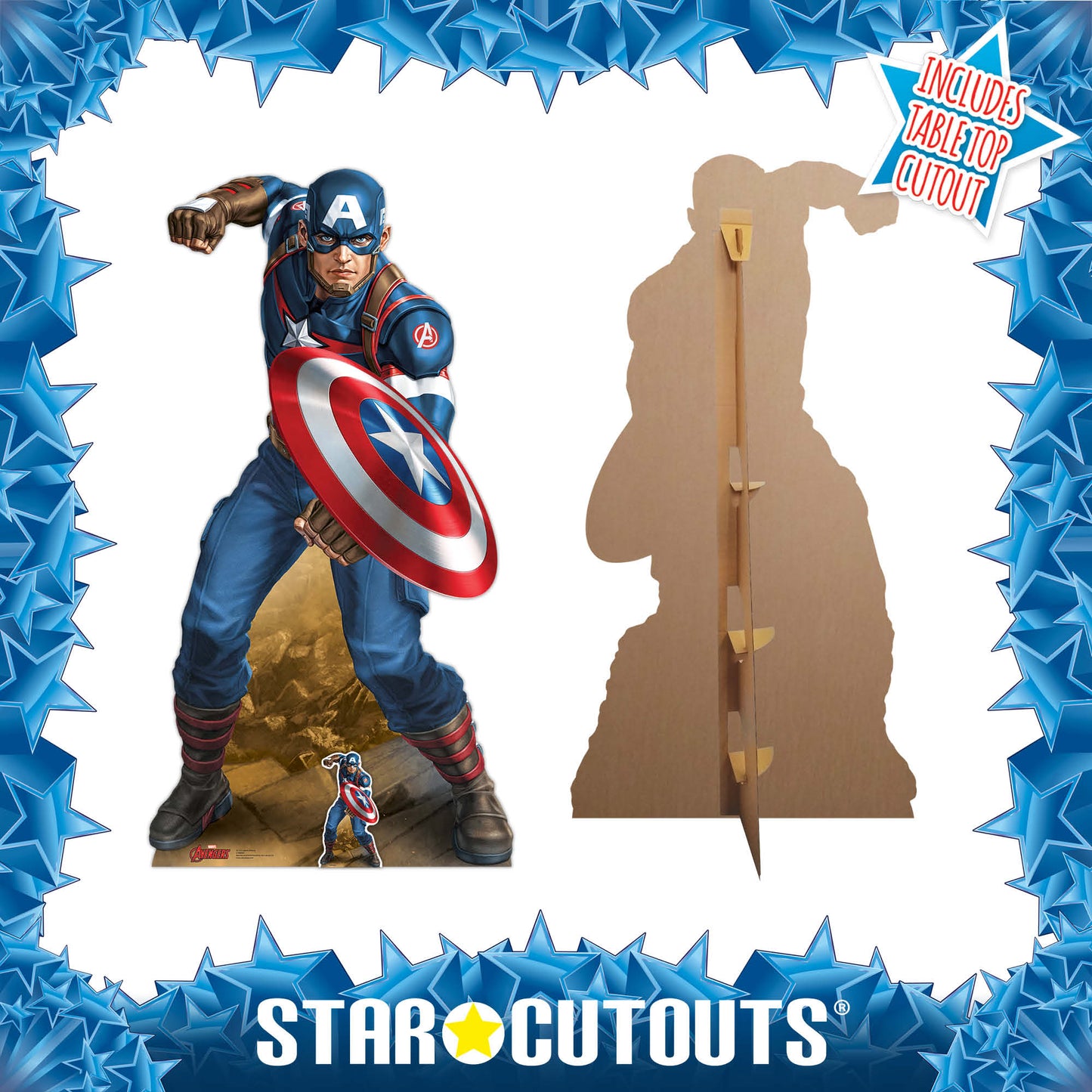 SC1531 Captain America Avengers Marvel Legend Vibranium Shield Comic Book Art Cardboard Cut Out Height 183cm
